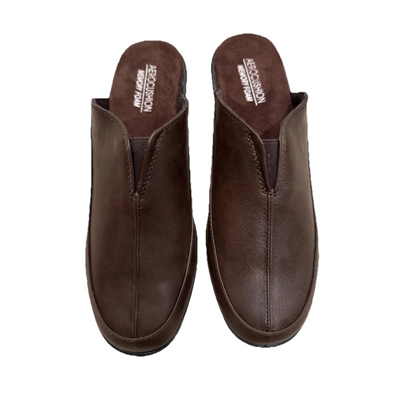 Aerocushion Shoes - New Women's Aerocushion Memory Foam Anna Dark Brown Slip On Mule Shoes Size 8.5M